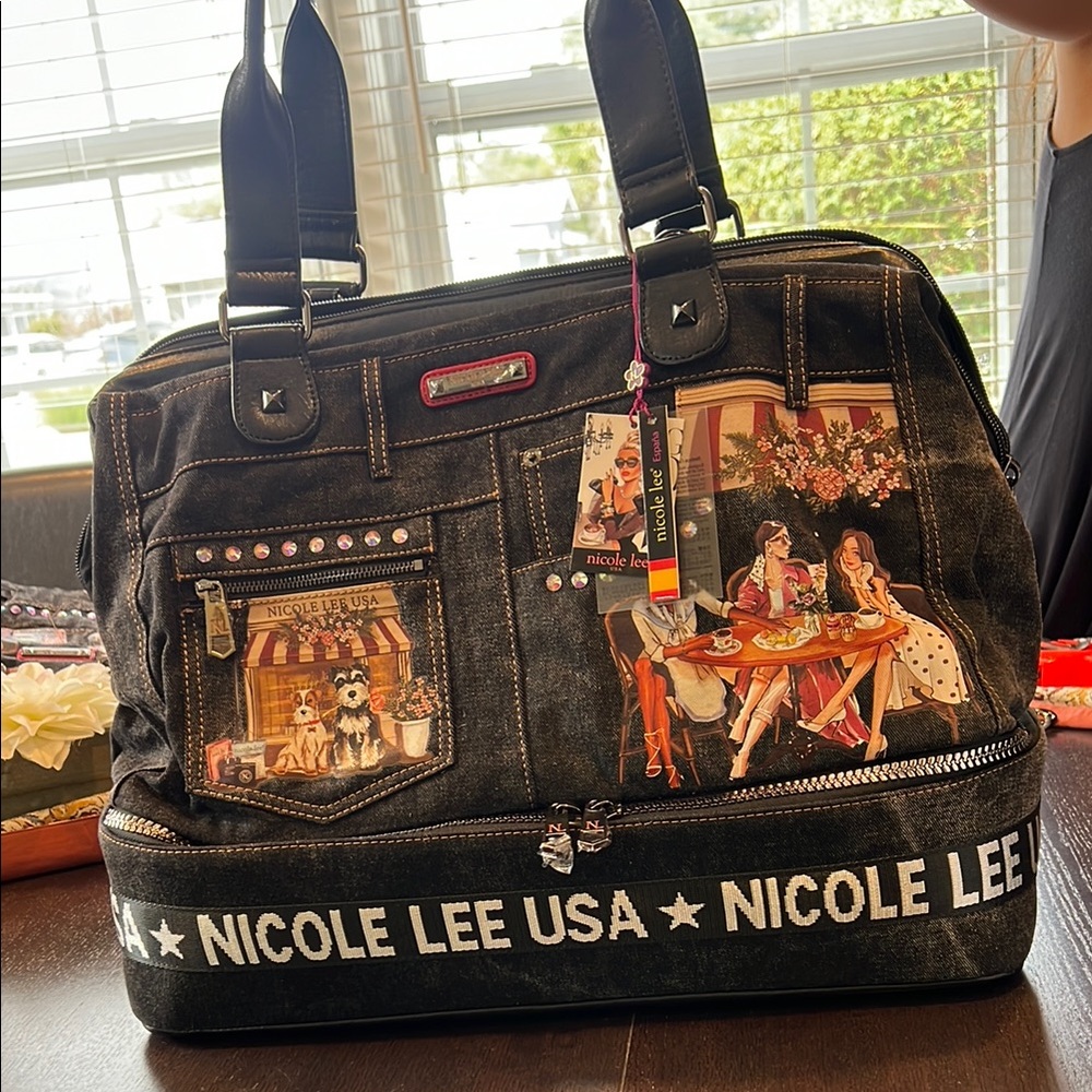 Nicole Lee Black Tote Bag